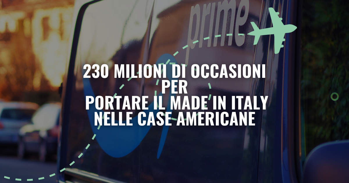 Prodotti agroalimentari Made in Italy su Amazon USA – olio, vino, pasta e certificazioni BIO e DOP in evidenza su mappa Stati Uniti